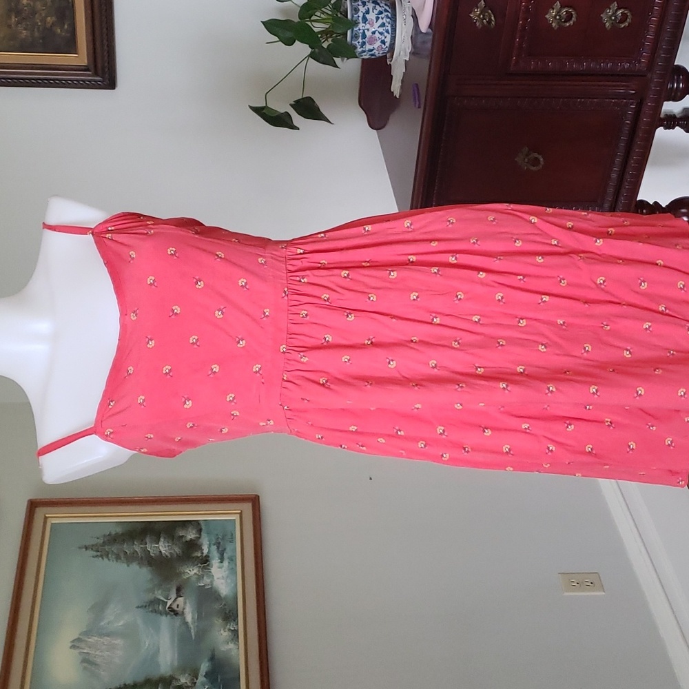Coral Pink Floral Dress